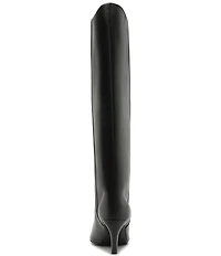 Schutz Lexi Mid Leather Pointed Toe Tall Boots