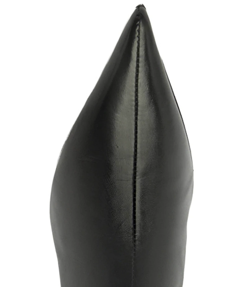 Schutz Lexi Mid Leather Pointed Toe Tall Boots