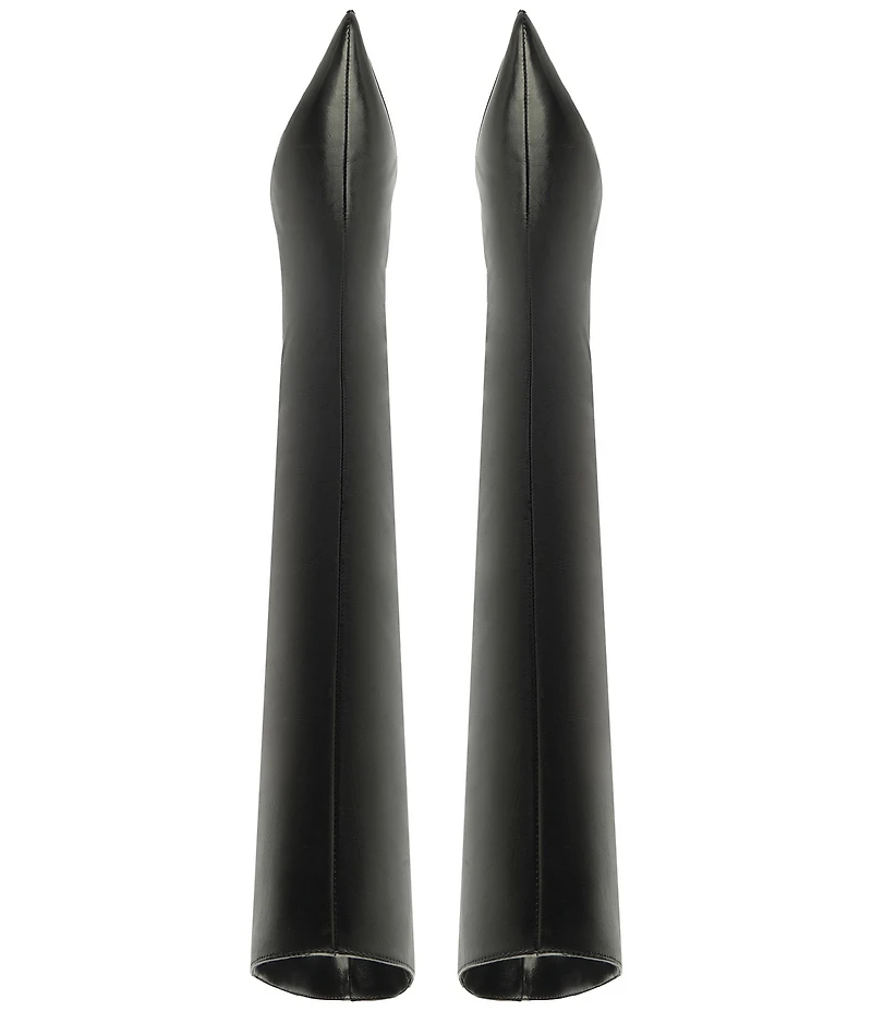 Schutz Lexi Mid Leather Pointed Toe Tall Boots