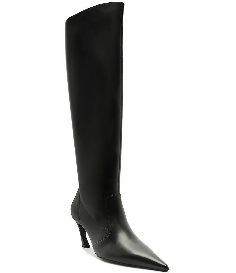 Schutz Lexi Mid Slouch Leather Tall Boots