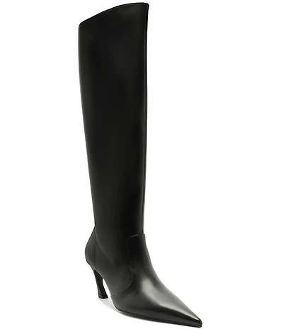 Schutz Lexi Mid Slouch Leather Tall Boots
