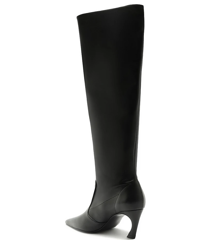 Schutz Lexi Mid Slouch Leather Tall Boots