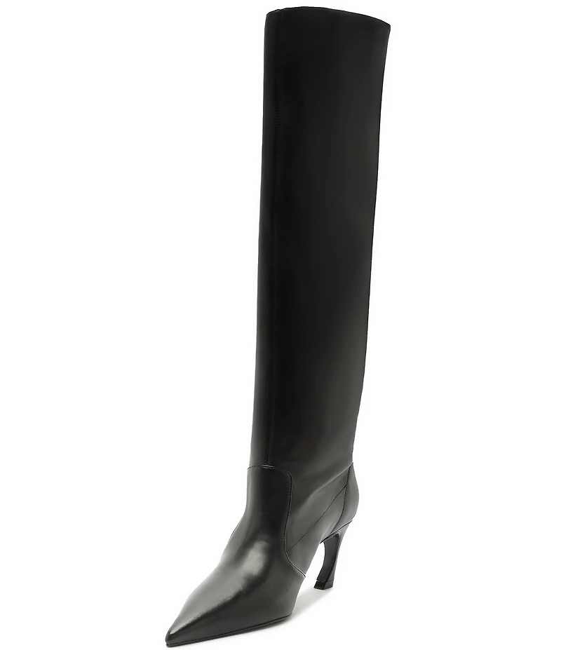 Schutz Lexi Mid Slouch Leather Tall Boots