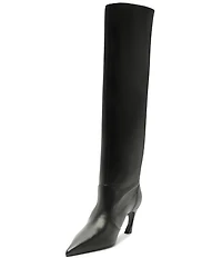 Schutz Lexi Mid Slouch Leather Tall Boots