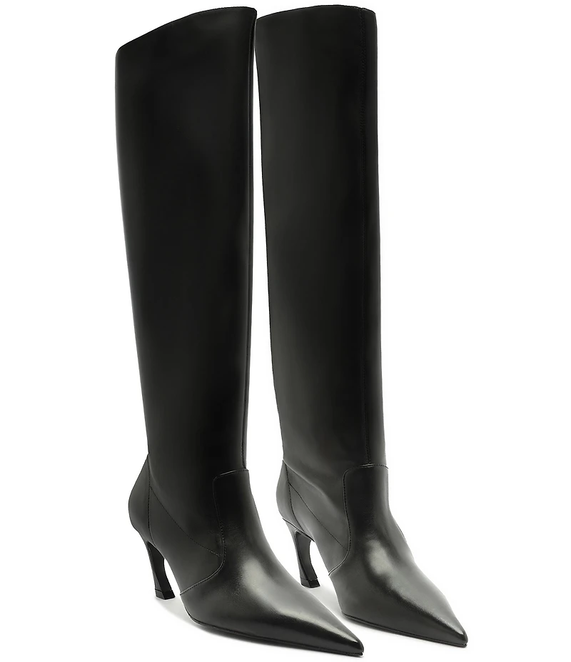 Schutz Lexi Mid Slouch Leather Tall Boots