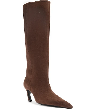 Schutz Lexi Suede Pointed Toe Tall Boots