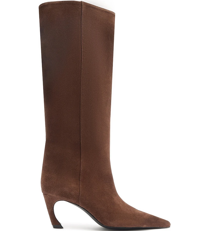 Schutz Lexi Suede Pointed Toe Tall Boots