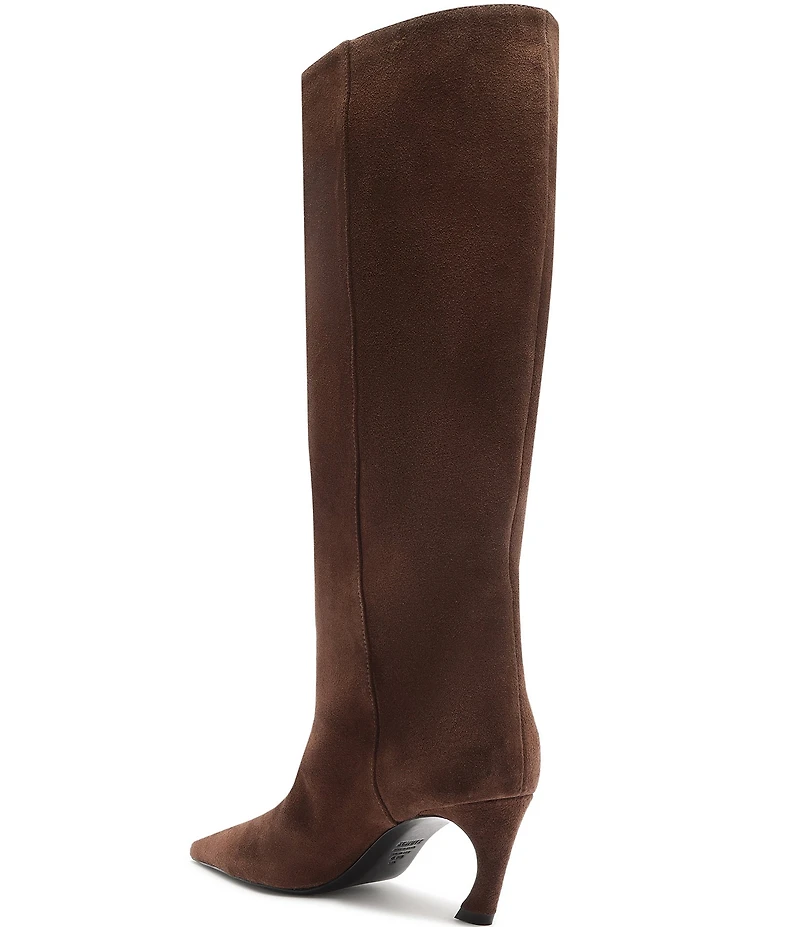 Schutz Lexi Suede Pointed Toe Tall Boots