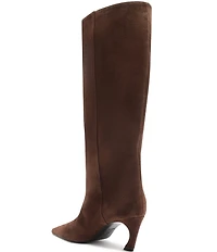 Schutz Lexi Suede Pointed Toe Tall Boots