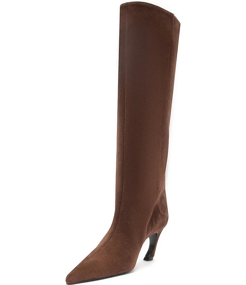 Schutz Lexi Suede Pointed Toe Tall Boots
