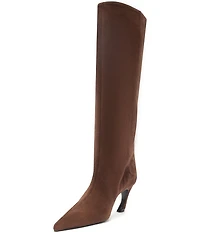 Schutz Lexi Suede Pointed Toe Tall Boots
