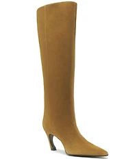 Schutz Lexi Mid Suede Pointed Toe Tall Boots