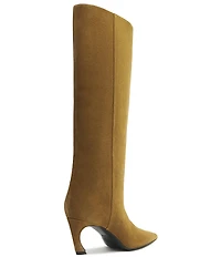 Schutz Lexi Mid Suede Pointed Toe Tall Boots