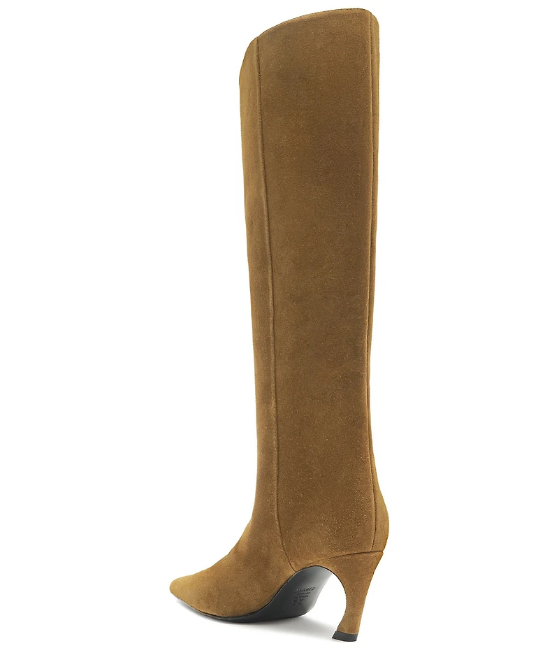 Schutz Lexi Mid Suede Pointed Toe Tall Boots
