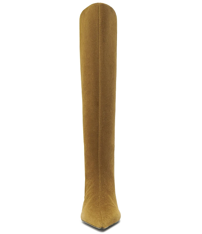 Schutz Lexi Mid Suede Pointed Toe Tall Boots