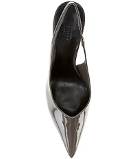 Schutz Lexi Patent Leather Slingback High Heel Pointed Toe Pumps