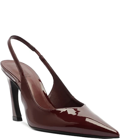 Schutz Lexi Patent Leather Slingback High Heel Pointed Toe Pumps