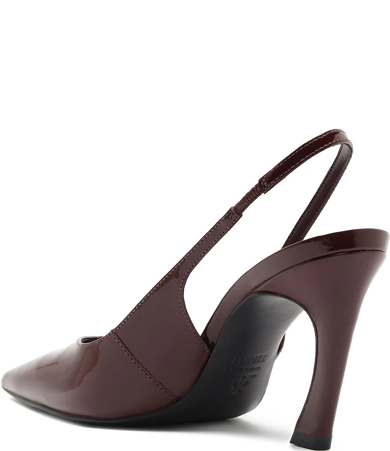 Schutz Lexi Patent Leather Slingback High Heel Pointed Toe Pumps