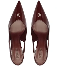 Schutz Lexi Patent Leather Slingback High Heel Pointed Toe Pumps