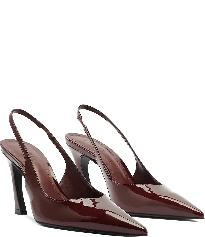 Schutz Lexi Patent Leather Slingback High Heel Pointed Toe Pumps