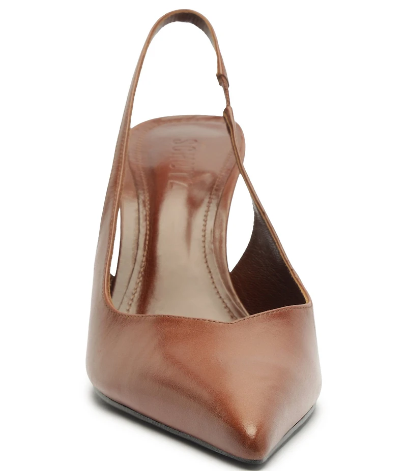 Schutz Lexi Sling Leather Pointed Toe Pumps