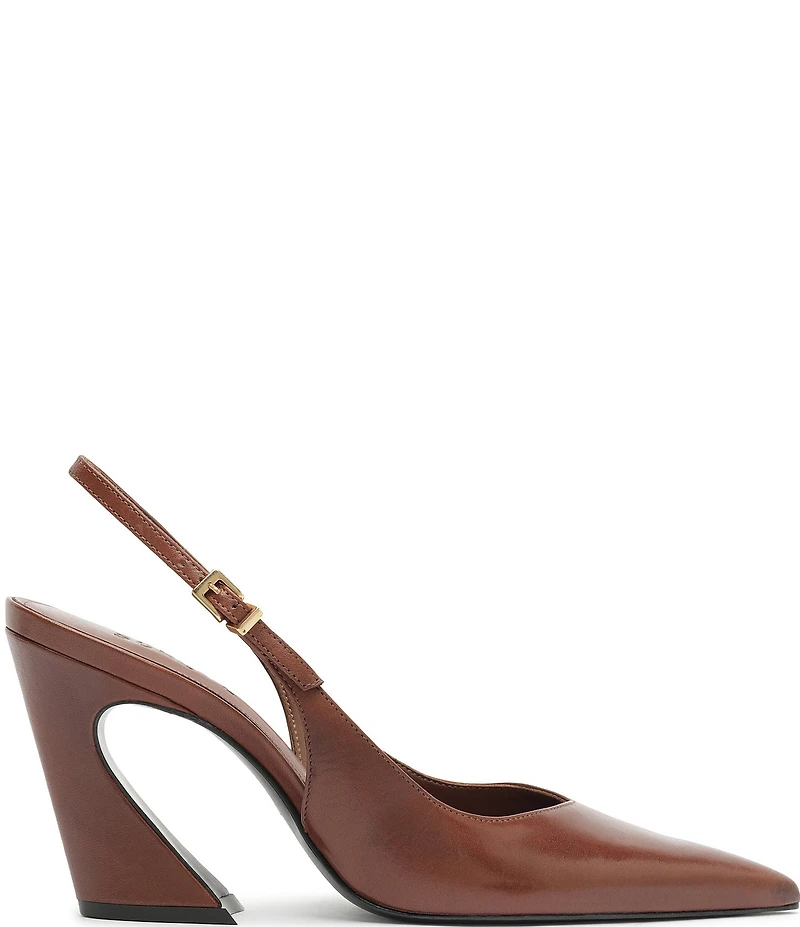 Schutz Lexi Slingback Leather Pointed Toe Pumps