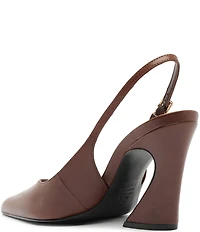 Schutz Lexi Slingback Leather Pointed Toe Pumps