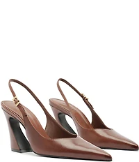 Schutz Lexi Slingback Leather Pointed Toe Pumps