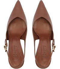 Schutz Lexi Slingback Leather Pointed Toe Pumps