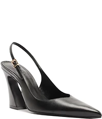 Schutz Lexi Slingback Leather Pointed Toe Pumps