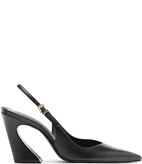 Schutz Lexi Slingback Leather Pointed Toe Pumps