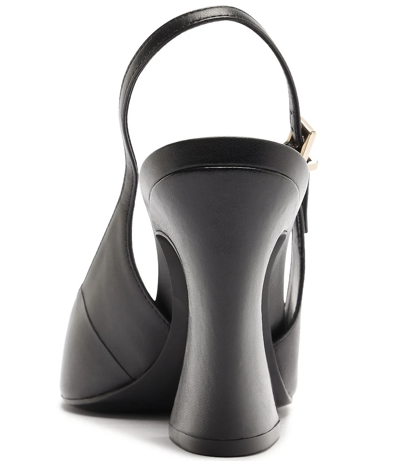 Schutz Lexi Slingback Leather Pointed Toe Pumps
