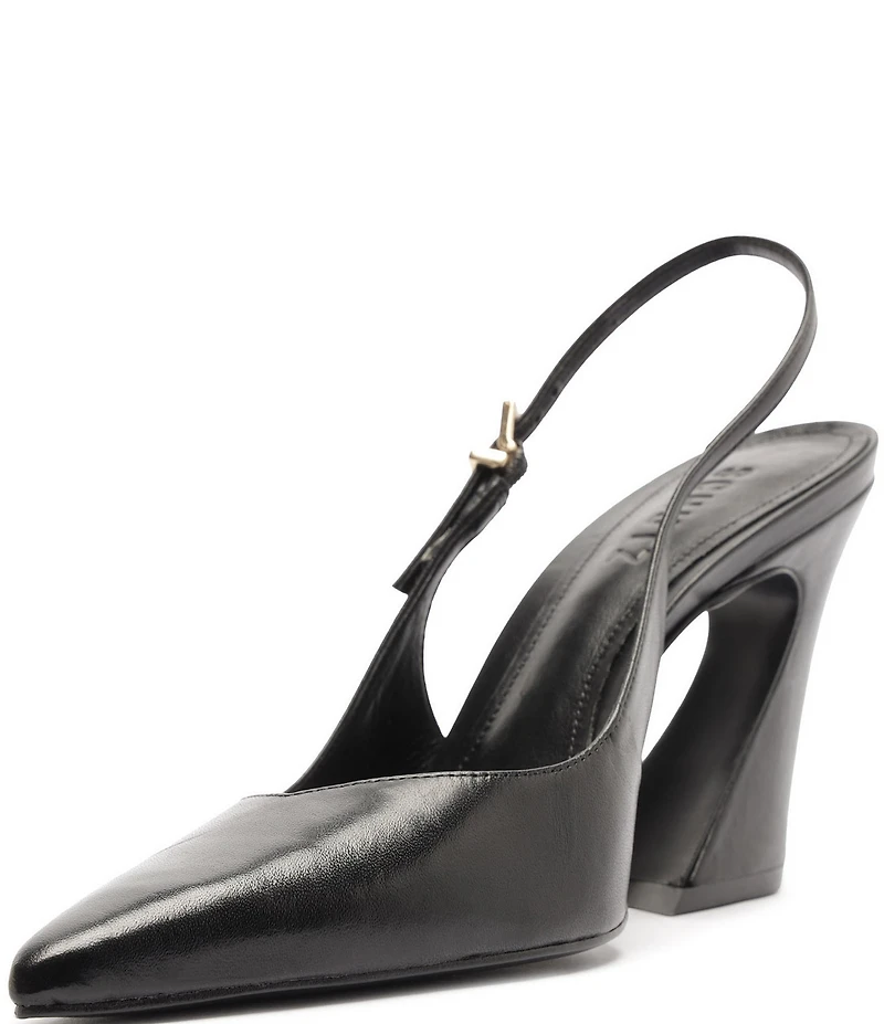 Schutz Lexi Slingback Leather Pointed Toe Pumps