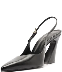 Schutz Lexi Slingback Leather Pointed Toe Pumps