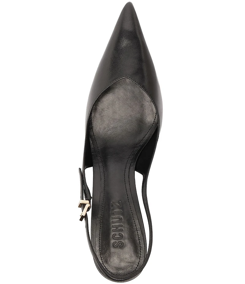Schutz Lexi Slingback Leather Pointed Toe Pumps