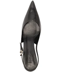 Schutz Lexi Slingback Leather Pointed Toe Pumps