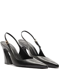 Schutz Lexi Slingback Leather Pointed Toe Pumps