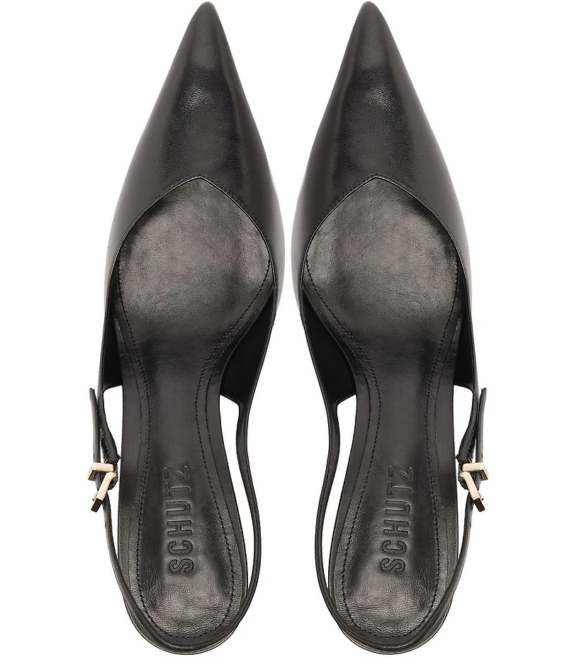 Schutz Lexi Slingback Leather Pointed Toe Pumps