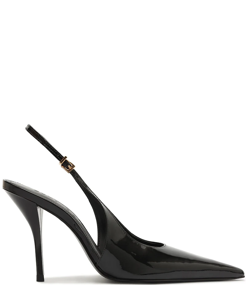 Schutz Liora Patent Leather Pointed Slingback Stiletto Pumps