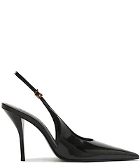 Schutz Liora Patent Leather Pointed Slingback Stiletto Pumps