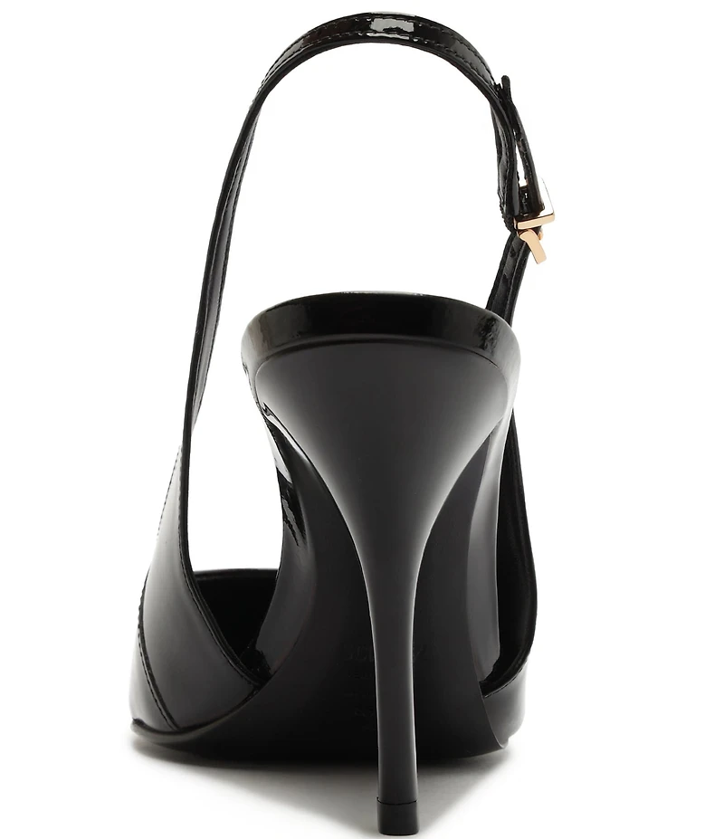 Schutz Liora Patent Leather Pointed Slingback Stiletto Pumps