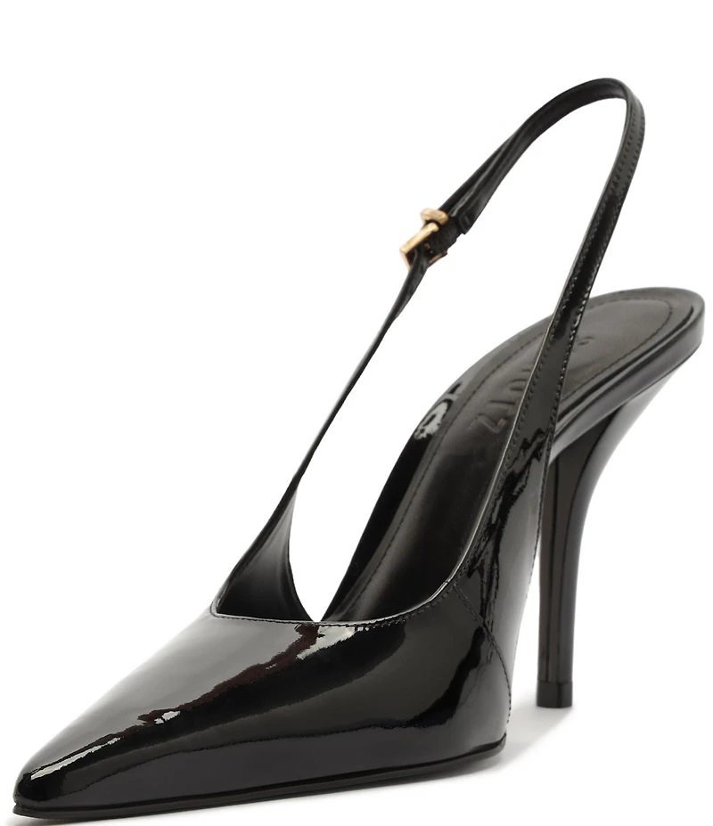 Schutz Liora Patent Leather Pointed Slingback Stiletto Pumps