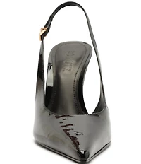 Schutz Liora Patent Leather Pointed Slingback Stiletto Pumps