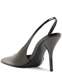 Schutz Liora Patent Leather Pointed Slingback Stiletto Pumps