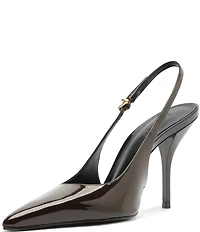 Schutz Liora Patent Leather Pointed Slingback Stiletto Pumps
