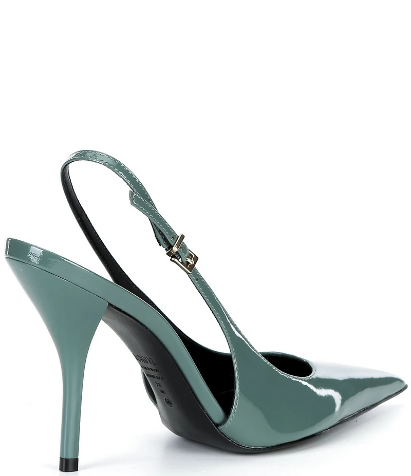 Schutz Liora Patent Leather Pointed Slingback Stiletto Pumps