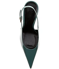 Schutz Liora Patent Leather Pointed Slingback Stiletto Pumps