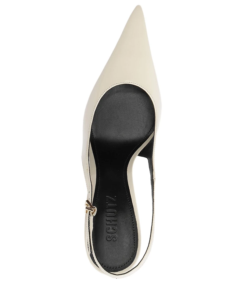 Schutz Liora Patent Leather Pointed Toe Slingback Pumps