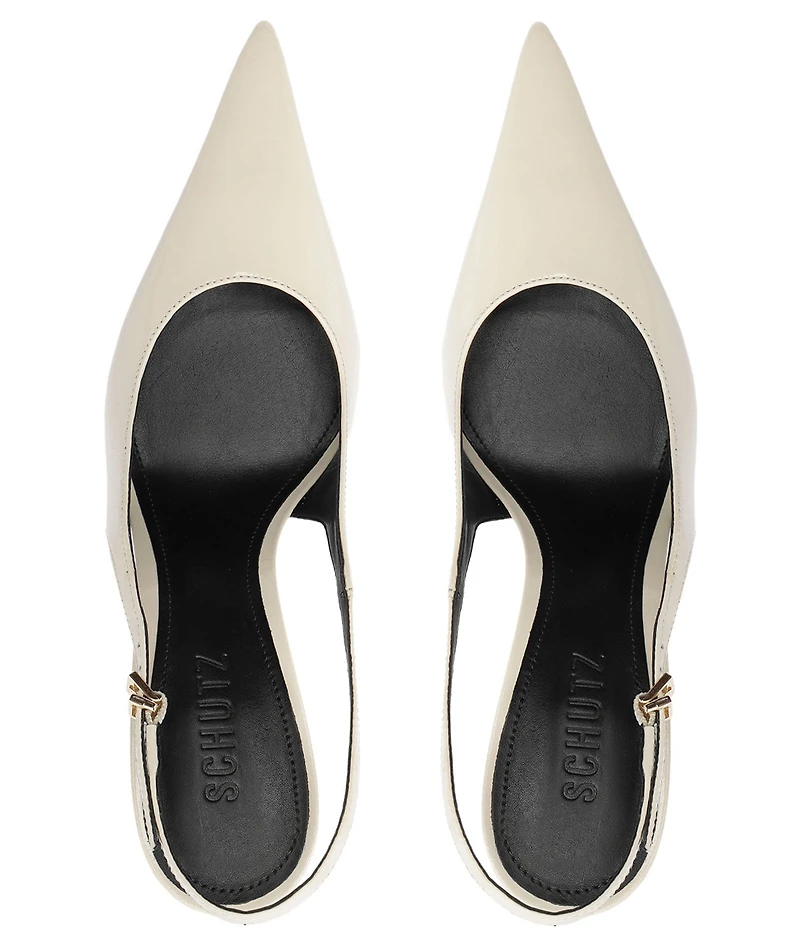 Schutz Liora Patent Leather Pointed Toe Slingback Pumps