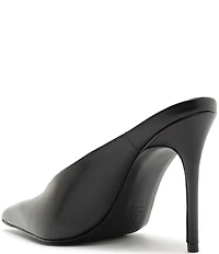 Schutz Loren Leather High Vamp Pointed Toe Dress Mules